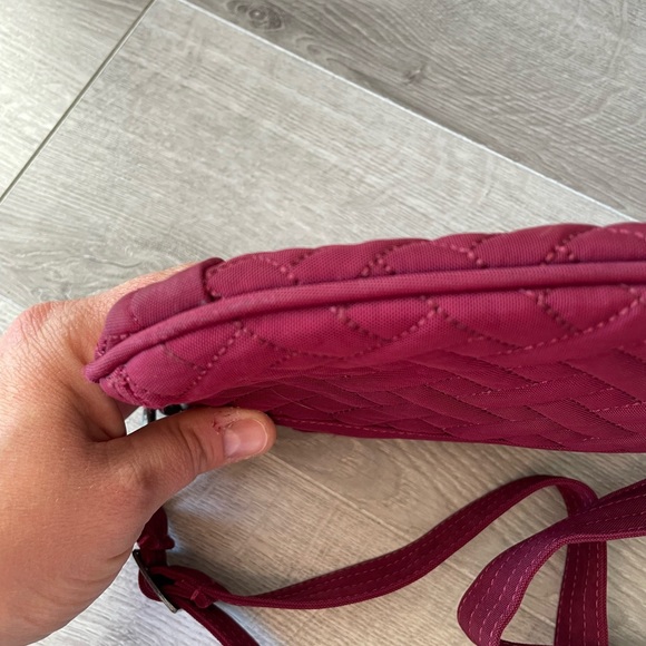 EUC Lug flyer in brushed cranberry with pink Love stitching - Picture 6 of 8